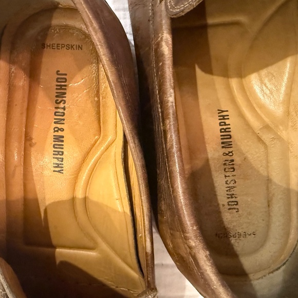 Johnson & Murphy Brown Leather Sheepskin Loafers 12 M 20-7792 Made in Brazil - Picture 9 of 10